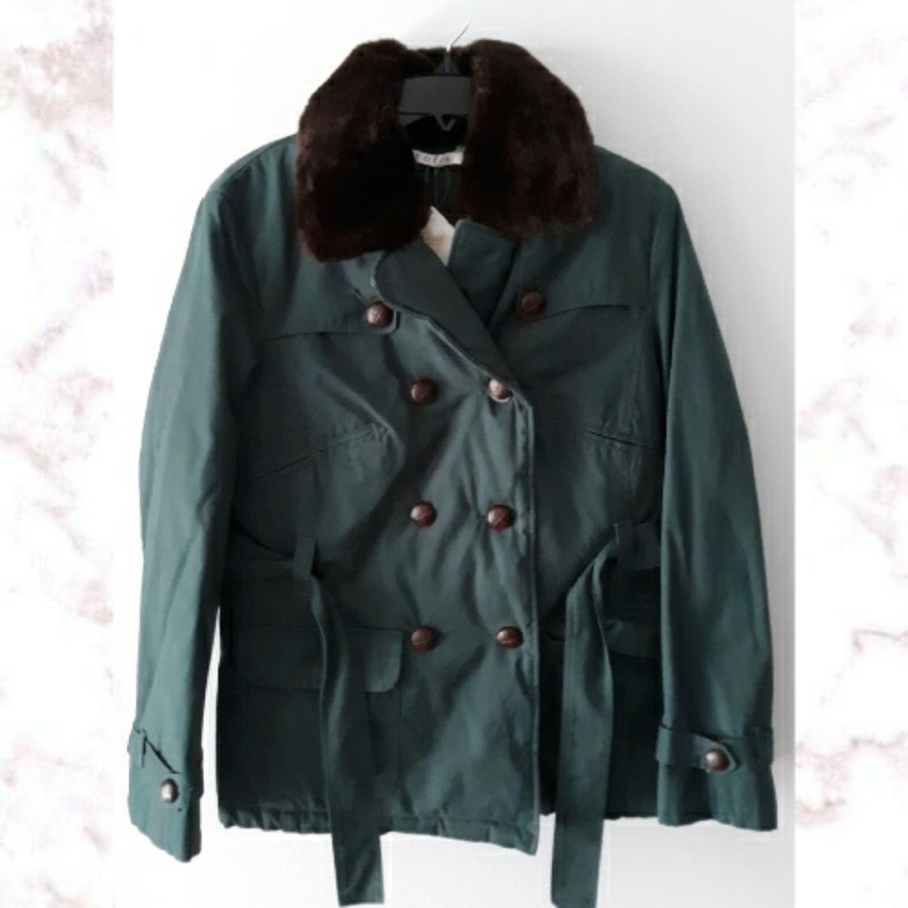 NWT Edeis Teflon Fur Trim Jacket
